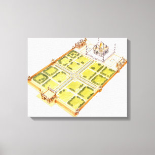 Lienzo Taj Mahal. Adra India. Tumba y jardines