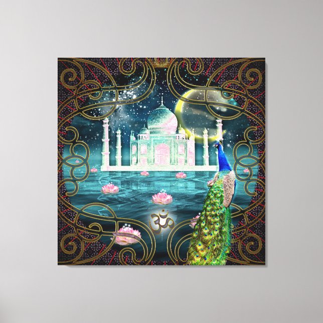 Lienzo Taj Mahal - Estilo bohemio oriental (Anverso)