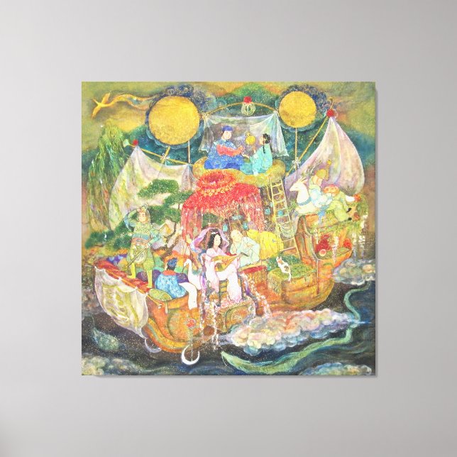 Lienzo Takarabune: The Treasure Ship of Good Fortune  (Anverso)