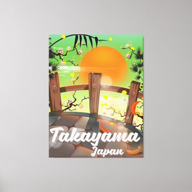 Lienzo Takayama, poster de la floración japonesa. (Anverso)