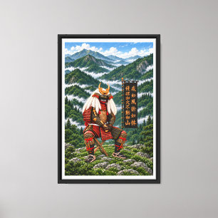 Lienzo Takeda Shingen Deep Green 12x18 1.25in Marco Negro