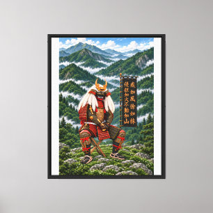Lienzo Takeda Shingen Deep Green 16x20 Marco Negro 1,25 p