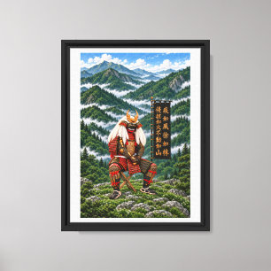 Lienzo Takeda Shingen Deep Green 9x12 0.75in Marco Negro