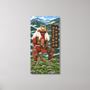 Lienzo Takeda Shingen Montañas Verde Profundo 16x32 1.25i