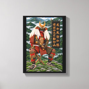 Lienzo Takeda Shingen Montañas Verdes Profundas 9x12 0.75