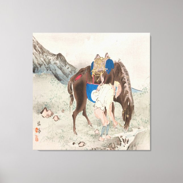 Lienzo Takeuchi Seiho : Seihō jū en Fuji, Pl.06 (1894) (Anverso)