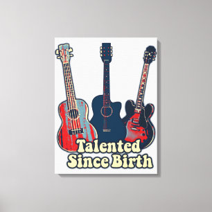 Lienzo Talentoso desde su nacimiento. Guitarras retro col