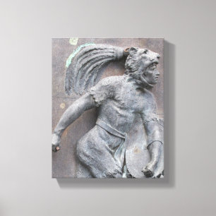 Lienzo Talla de piedra del guerrero azteca