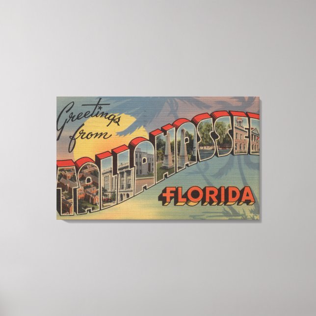 Lienzo Tallahassee, Florida - Escenas de letras grandes (Anverso)