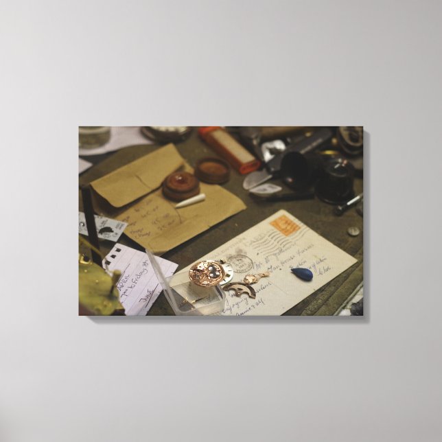 Lienzo Taller de relojero (Anverso)