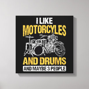 Lienzo Tambores De Tambor Me Gustan Las Motocicletas Y Lo