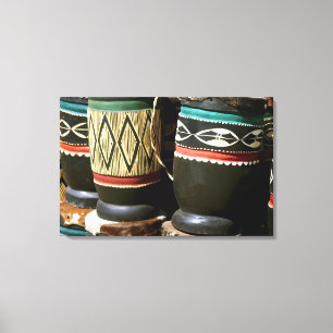 Lienzo Tambores tallados a mano, Livingston, Zambia