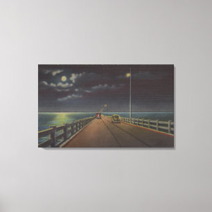 Lienzo Tampa, la Florida - vista iluminada por la luna