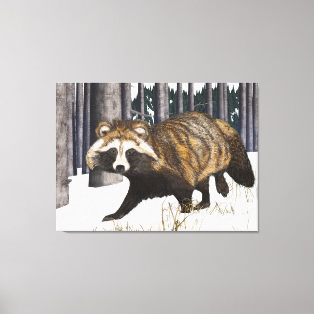 Lienzo Tanuki - Perro Raccoon (Anverso)