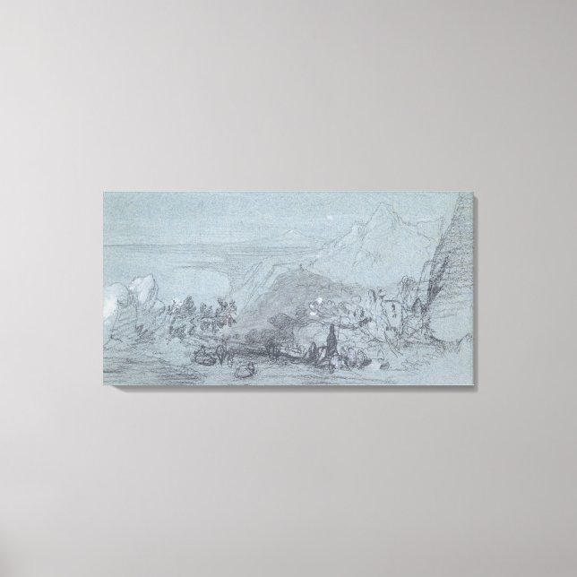 Lienzo Taormina, de 'Vistas a Sicilia' (tiza y gouache) (Anverso)