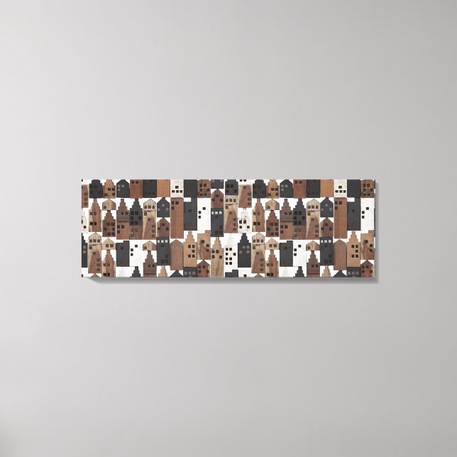 Lienzo Tapa envuelto de pueblo de madera (Anverso)