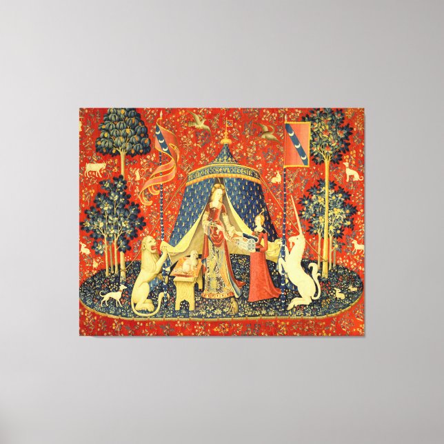 Lienzo Tapestries de Unicorn Lady Legend Medieval (Anverso)