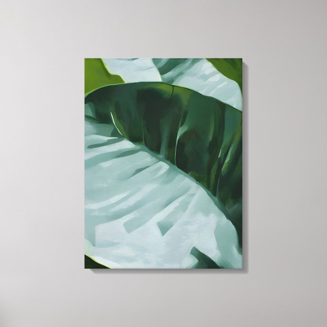 Lienzo Tapiz verde: una mirada de cerca a las hojas exube (Anverso)