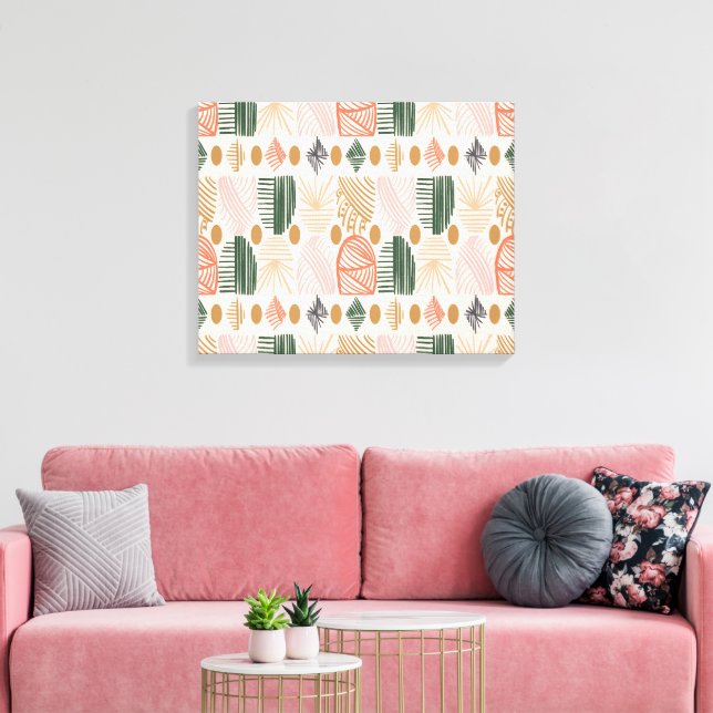 Lienzo Tapos de tierra tribales caribeños: Boho Verde osc (Insitu (Sala de estar))