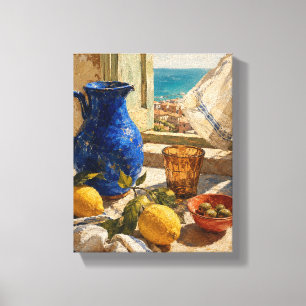 Lienzo Tarde de Amalfi – Naturaleza muerta mediterránea