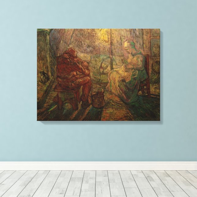 Lienzo Tarde - El vigilante de Vincent van Gogh (Insitu (piso de madera))