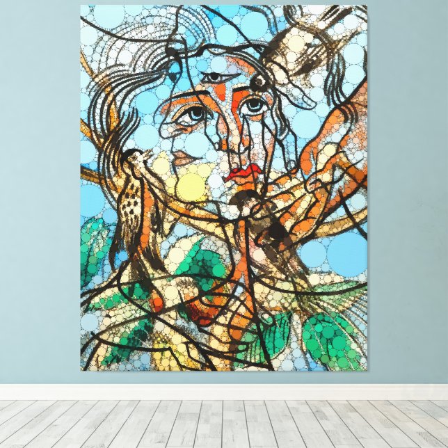 Lienzo Tarín, puntos infinitos por Francis Picabia (Insitu (piso de madera))