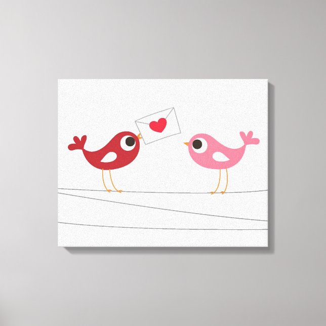 Lienzo Tarjeta de amor para aves (Anverso)