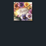 Lienzo Tarjeta de felicitación 3D lujosa con diseño flora<br><div class="desc">Tarjeta de felicitación 3D lujosa con diseño floral: mensaje elegante de 'Amor' en papel beige</div>