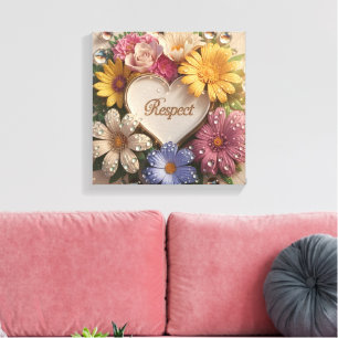 Lienzo Tarjeta de Felicitación de Lujo 3D con Diseño Flor