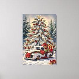 Lienzo Tarjeta de Felicitación de Navidad Vintage – Majes