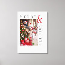 Tarjeta de Foto de Navidad Familiar Guión Moderno 