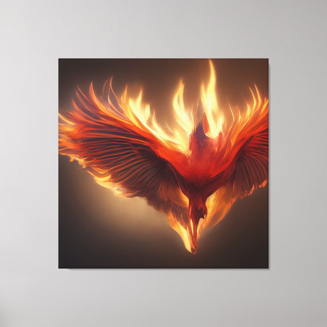 Lienzo Tarjeta de fuerza inspiradora de ayuda de Phoenix  (Anverso)