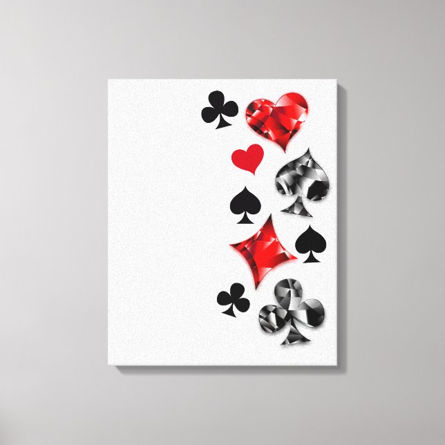 Lienzo Tarjeta de juego de jugador de póquer se adapta a  (Anverso)