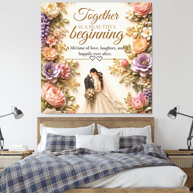 Lienzo Tarjeta de lujo editable para invitación de boda (Insitu(Dormitorio))