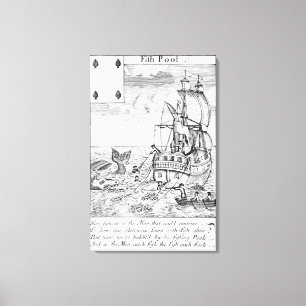 Lienzo Tarjeta de reproducción del grupo de peces