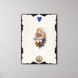 Lienzo Tarjeta de San Valentín que representa flores, c.1
