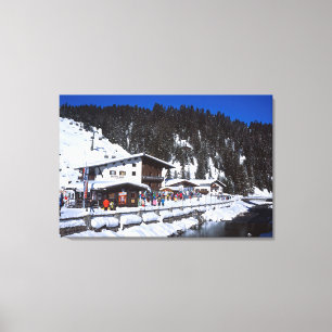 Lienzo Tarjeta de vacaciones de invierno de Lech Austria