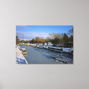 Lienzo Tarjeta de vacaciones Macclesfield Canal Winter Ch