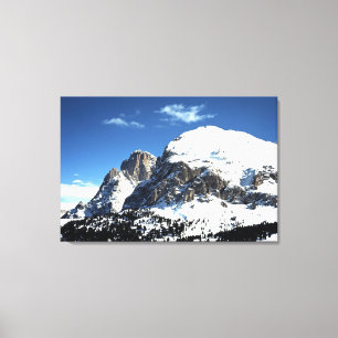 Lienzo Tarjeta de vacaciones Plattkofel y Langkofel Italy