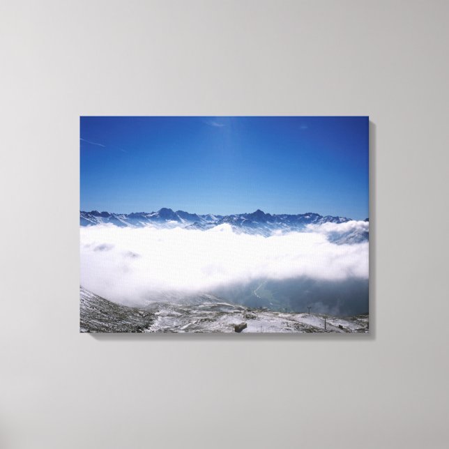 Lienzo Tarjeta de vacaciones Snow Davos Suiza (Anverso)