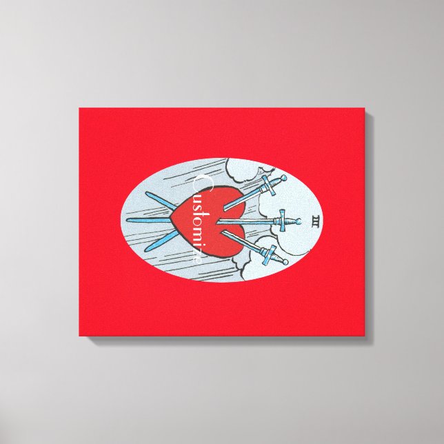 Lienzo Tarjeta Tarot 3 Espadas Thunder_Cove (Anverso)