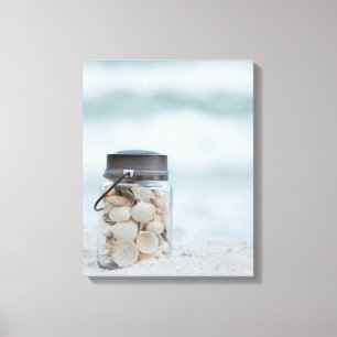 Lienzo Tarro de Seashells en la playa el   la Florida