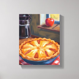 Lienzo Tarta De Manzana De Otoño Acción De Gracias Acuare