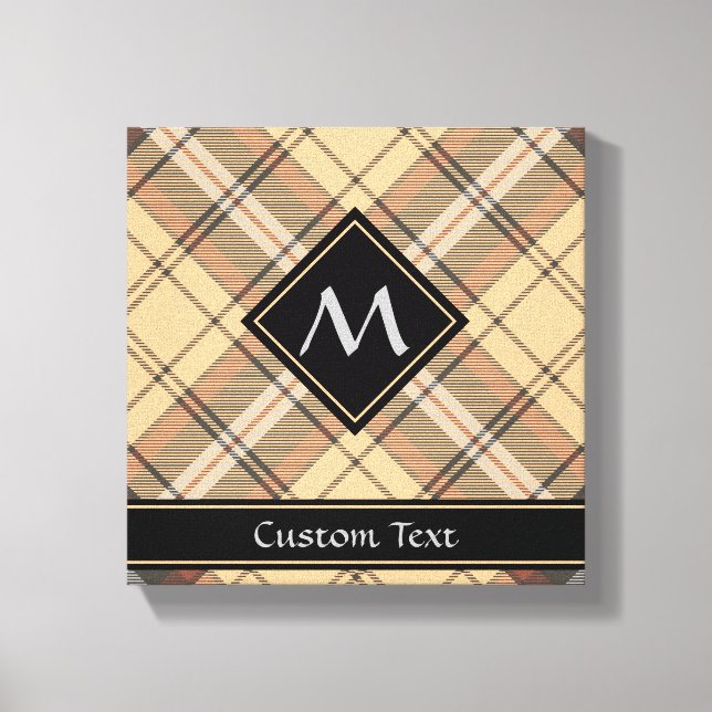 Lienzo Tartan beige y marrón (Anverso)