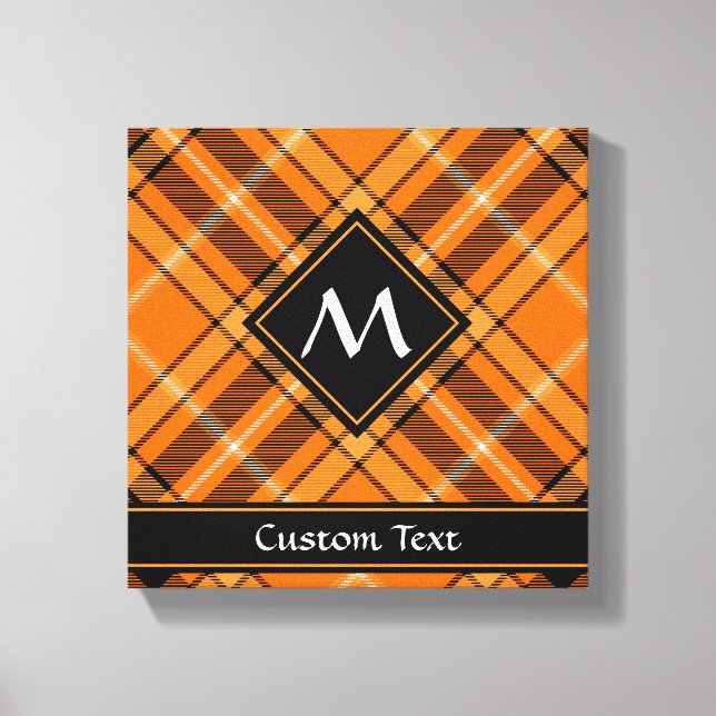 Lienzo Tartan Naranja de Halloween (Anverso)