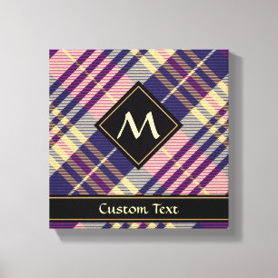 Lienzo Tartan púrpura, dorado y azul