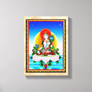 Lienzo Tatuaje blanco de Tara del thangka tibetano