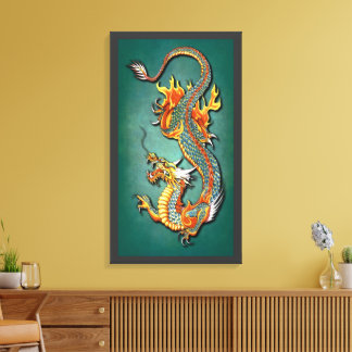 Lienzo Tatuaje del dragón de fuego de la fantasía venecia