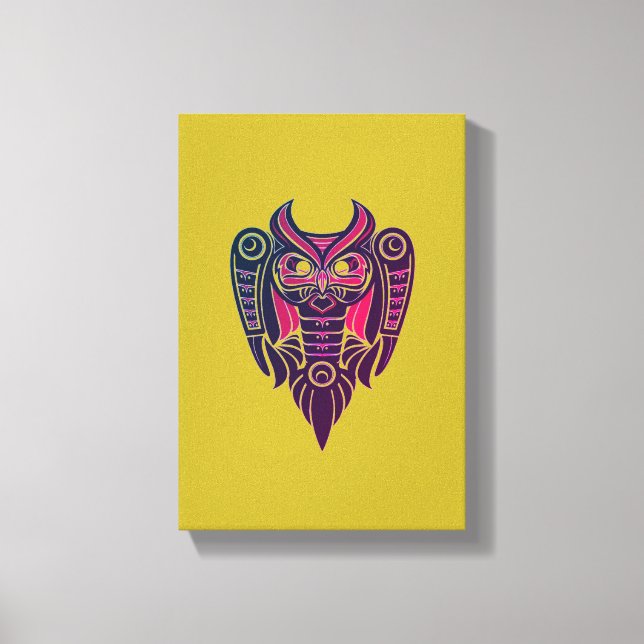 Lienzo tatuaje tribal de búho (Anverso)