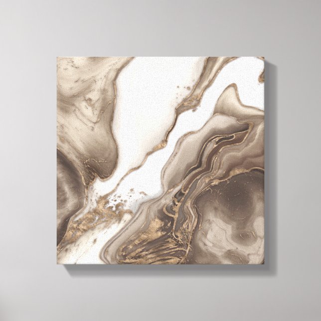 Lienzo Taupe marble and gold abstract (Anverso)